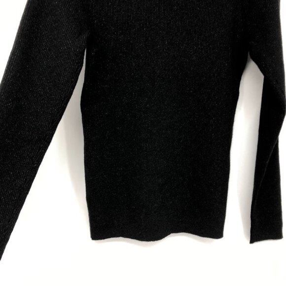 Reitmans Black flattering Diamond neck long sleeve shimmer knit sweater  L - Picture 8 of 14